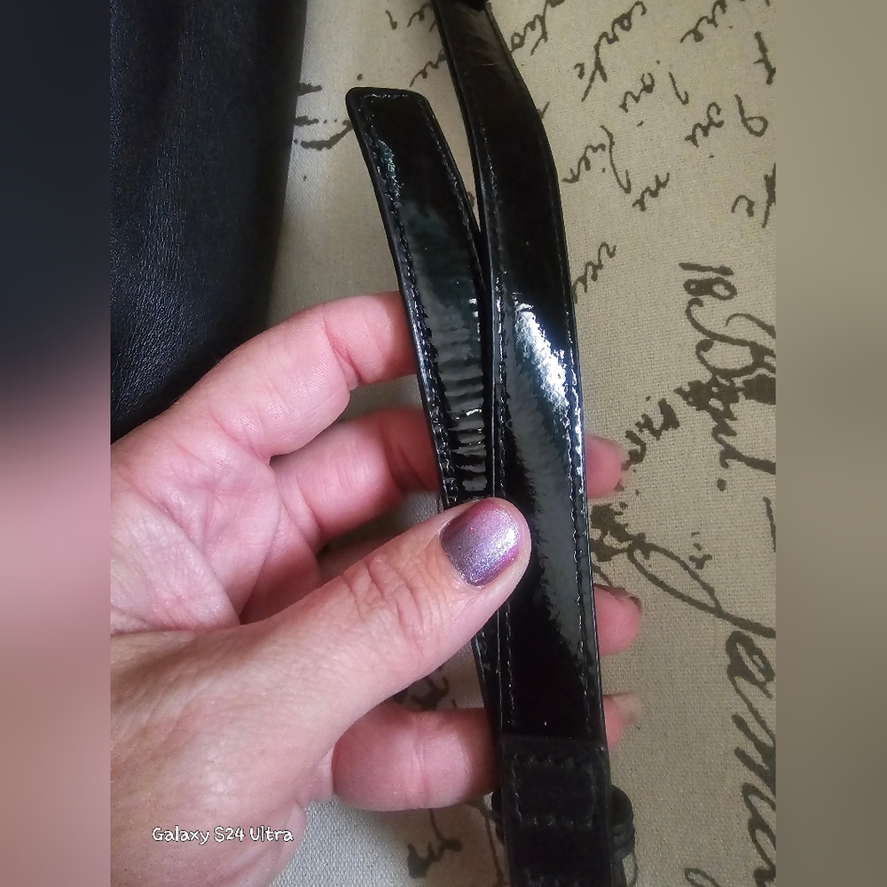 Kate Spade ♠️ Hampton Road Janie Blk Smooth/Patent Leather Slouch Satchel EUC - Picture 15 of 17